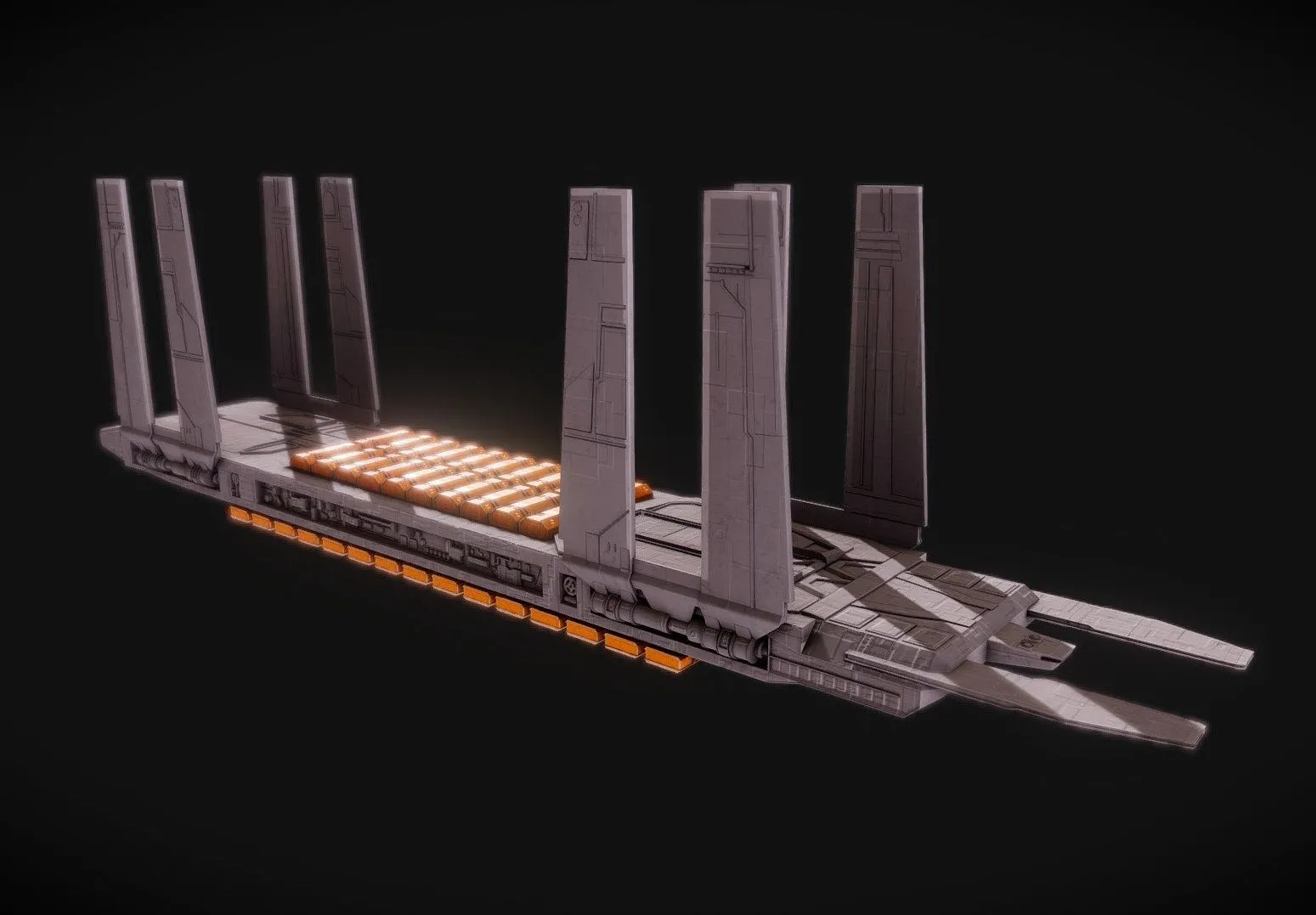 PBR Game 3D Models - Star Wars Eta Class Supply Barge