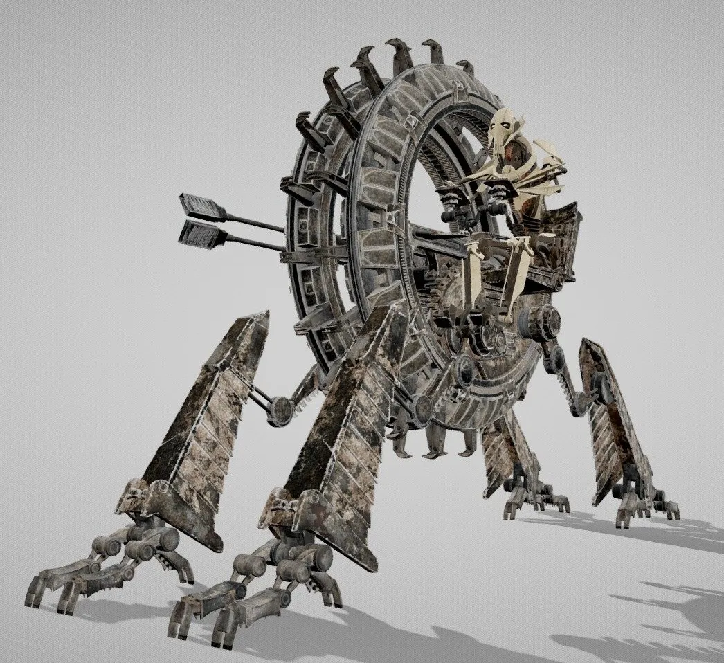 PBR Game 3D Models - Star Wars Genreal Grievous Wheel Bike