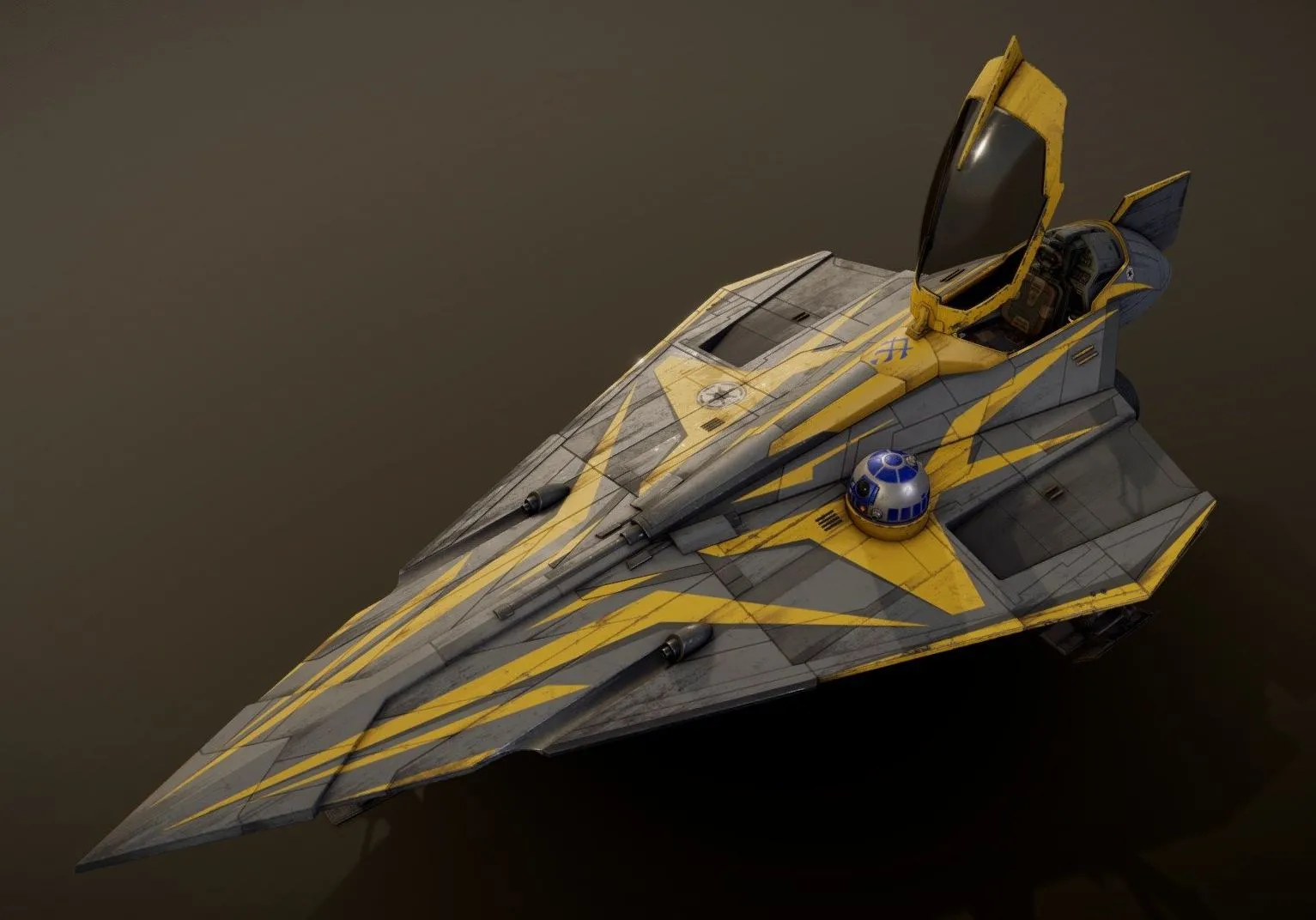 PBR Game 3D Models - Star Wars Jedi Starfighter Anakin Skywalker