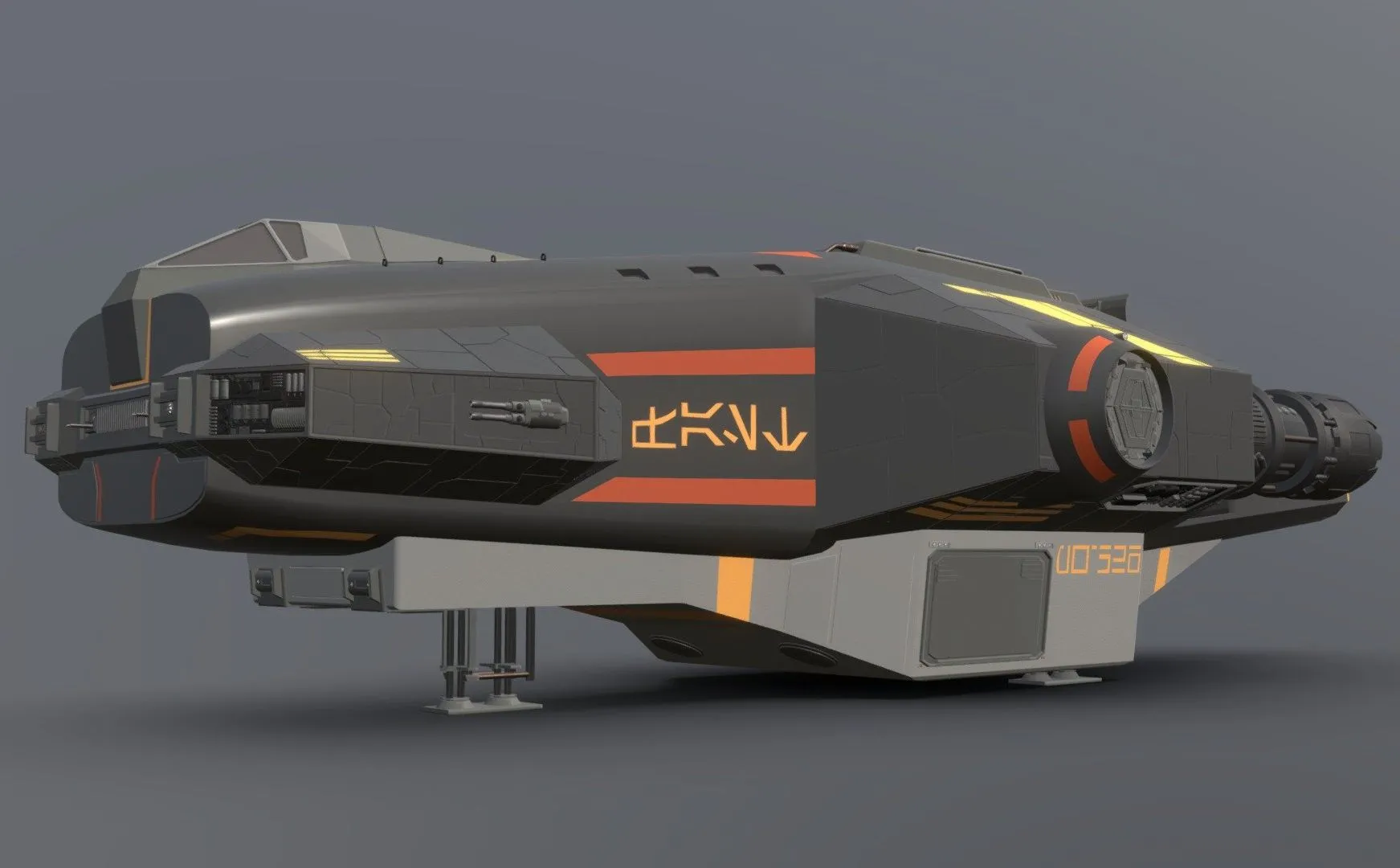PBR Game 3D Models - Star Wars Pw 526 Freighter