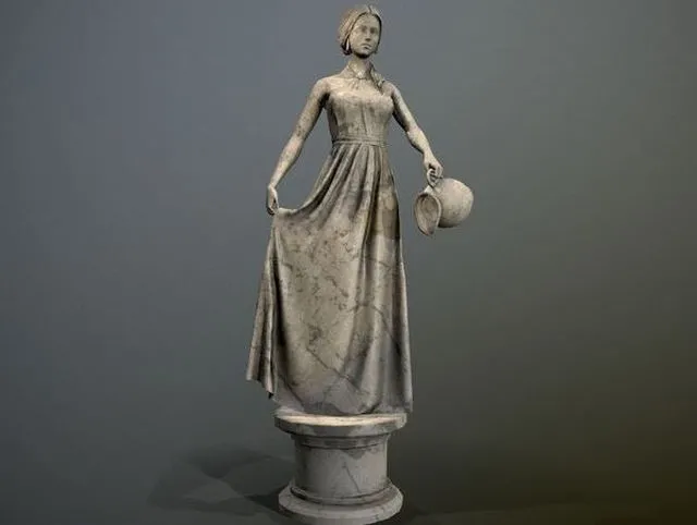 PBR Game 3D Models - Statue – Water Lady