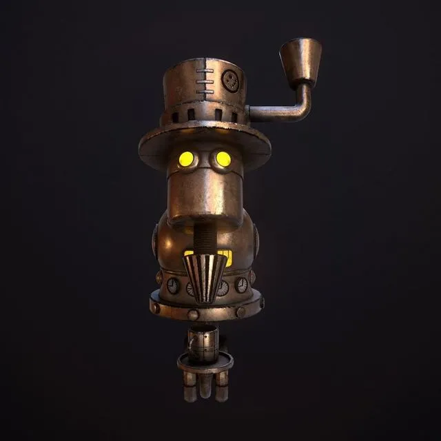 PBR Game 3D Models - Steampunk Coffie Machine