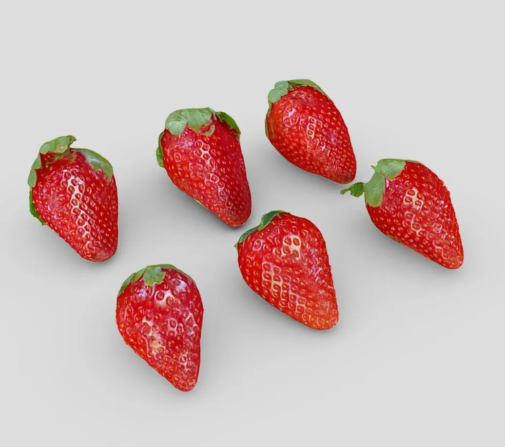 PBR Game 3D Models - Strawberries