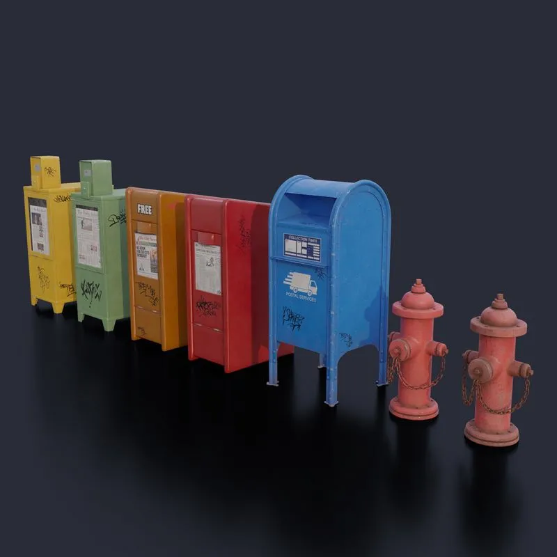 PBR Game 3D Models - Street Assets