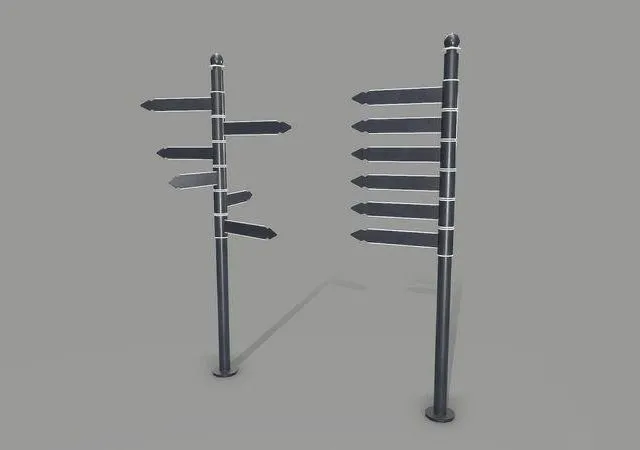 PBR Game 3D Models - Street signpost