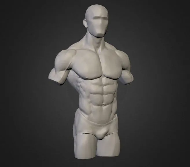 PBR Game 3D Models - Strong Man Torso