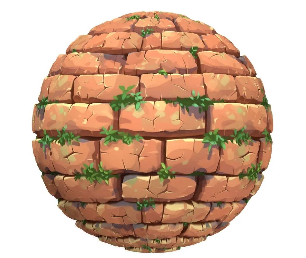 PBR Game 3D Models - Stylized Brick Seamless Texture