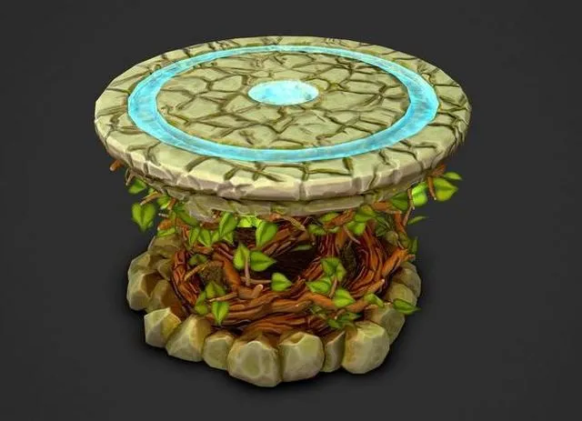 PBR Game 3D Models - Stylized Druid Stone Table