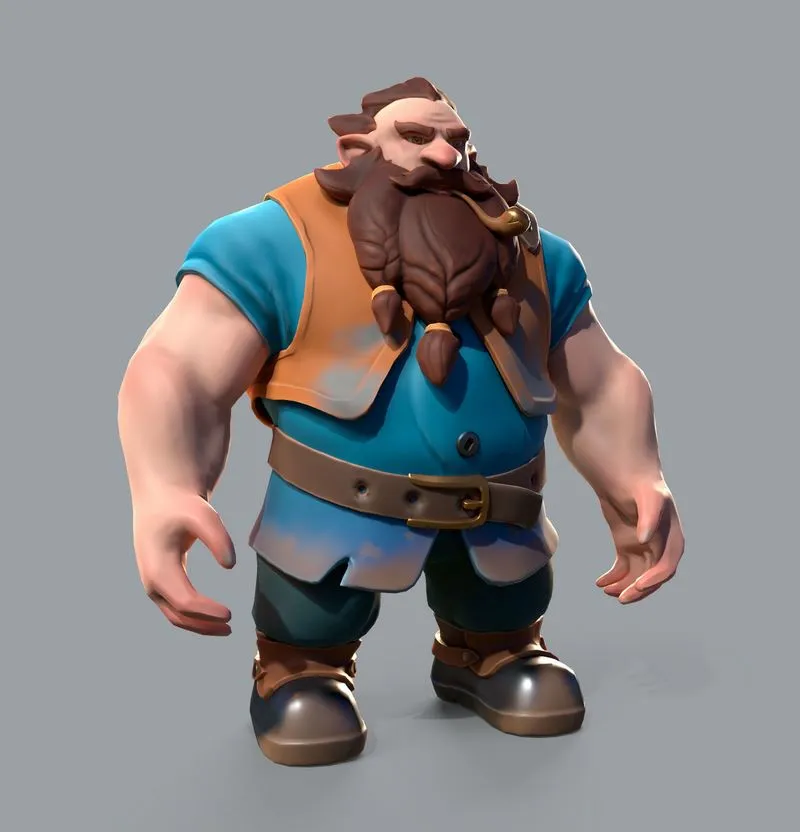 PBR Game 3D Models - Stylized Dwarf