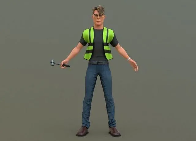PBR Game 3D Models - Stylized Engineer Character