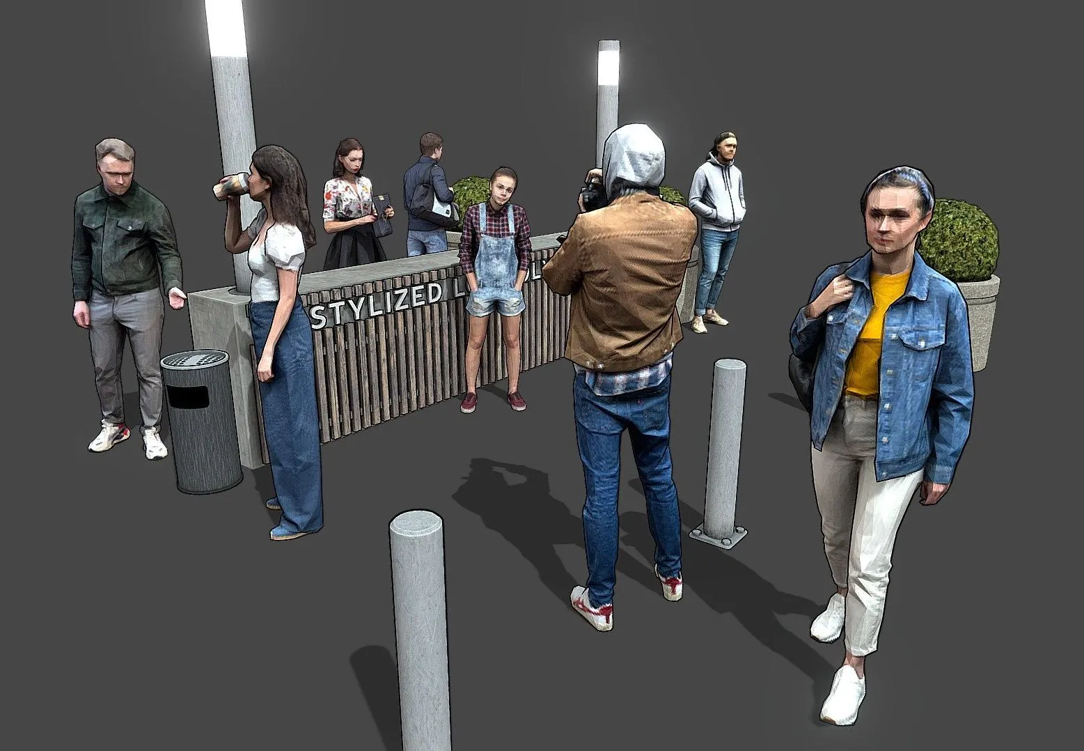 PBR Game 3D Models - Stylized Lowpoly People Casual Pack Vol2