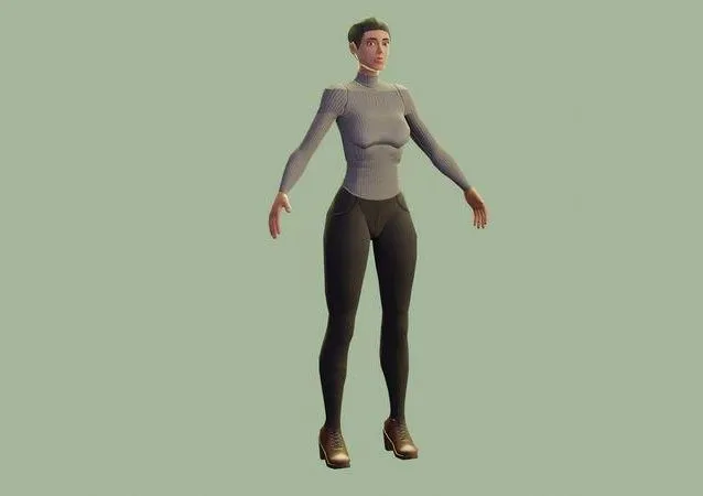 PBR Game 3D Models - StylizedWoman2 sims character Low-poly