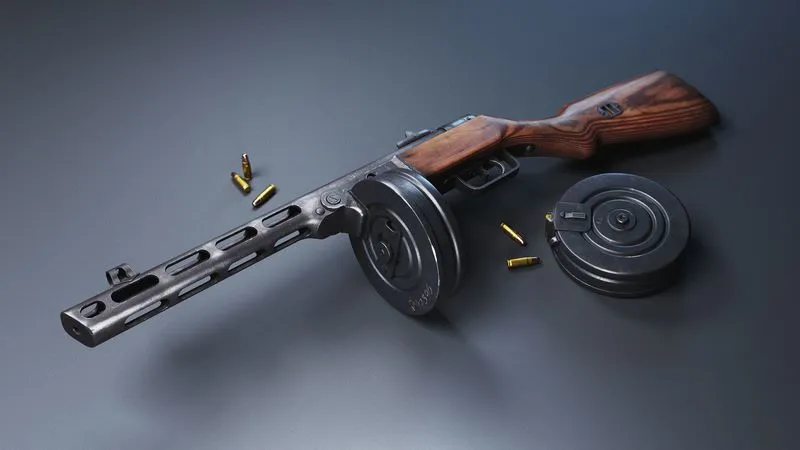 PBR Game 3D Models - Submachine gun PPSH