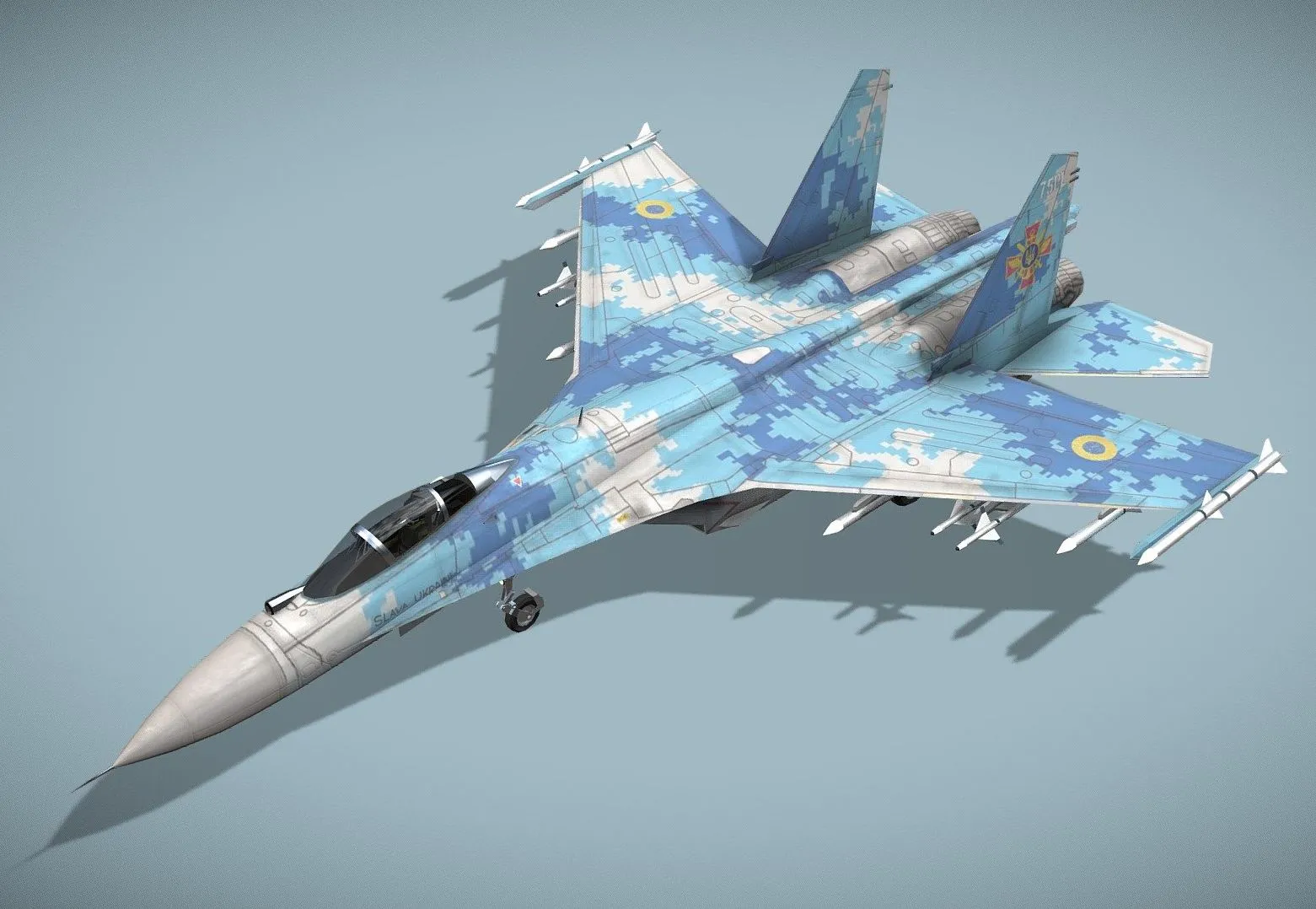 PBR Game 3D Models - Sukhoi Su 27 Flanker