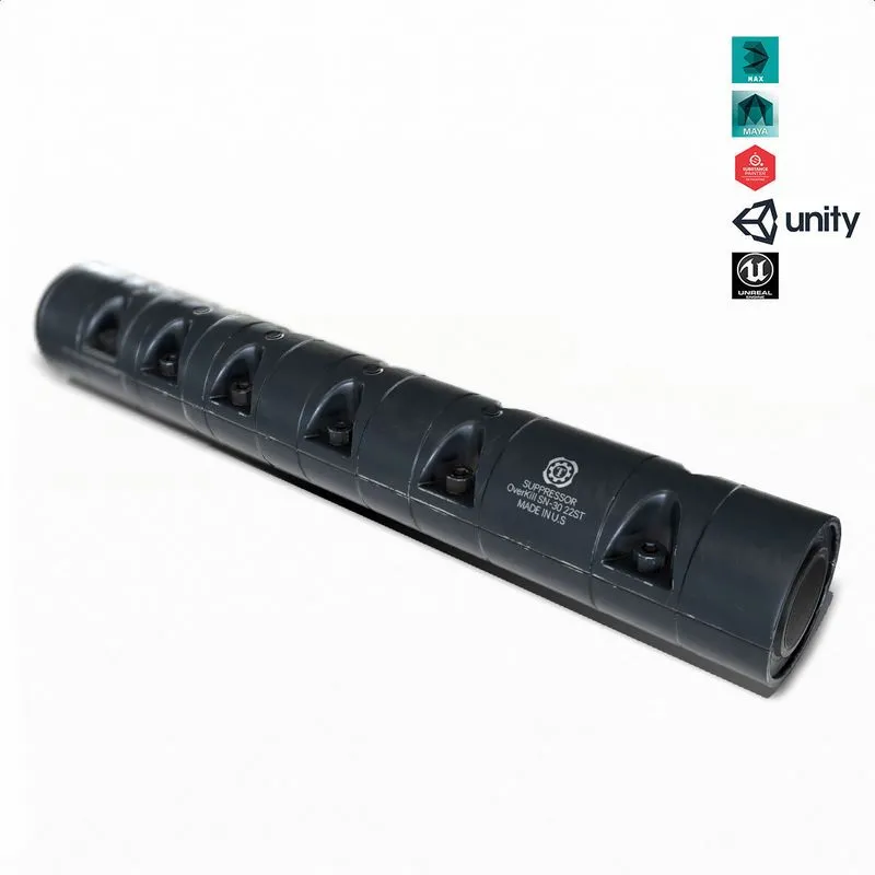 PBR Game 3D Models - Suppressor Set-01 Low-poly