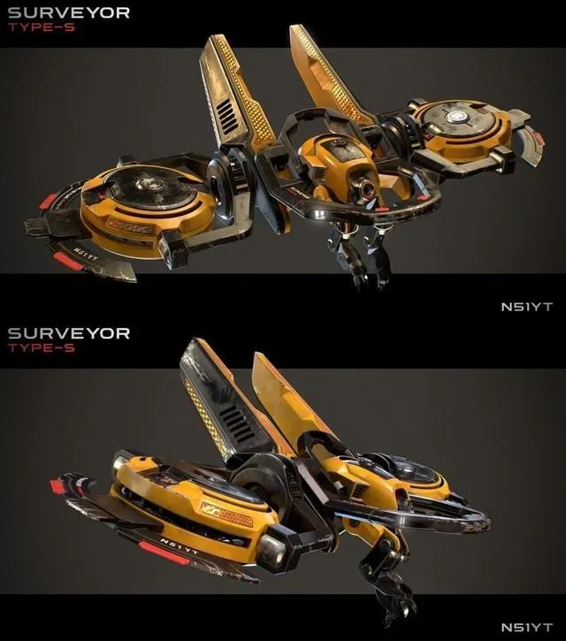 PBR Game 3D Models - Surveyor Drone Type-S