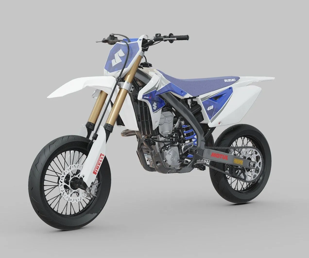 PBR Game 3D Models - Suzuki Rm Z450 Supermoto Motorbike