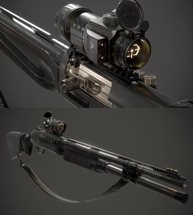 PBR Game 3D Models - Tactical Shotgun Longinus Victoria A5