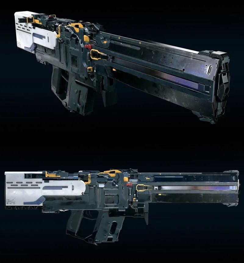 PBR Game 3D Models - TDR V74 – SciFi Rifle