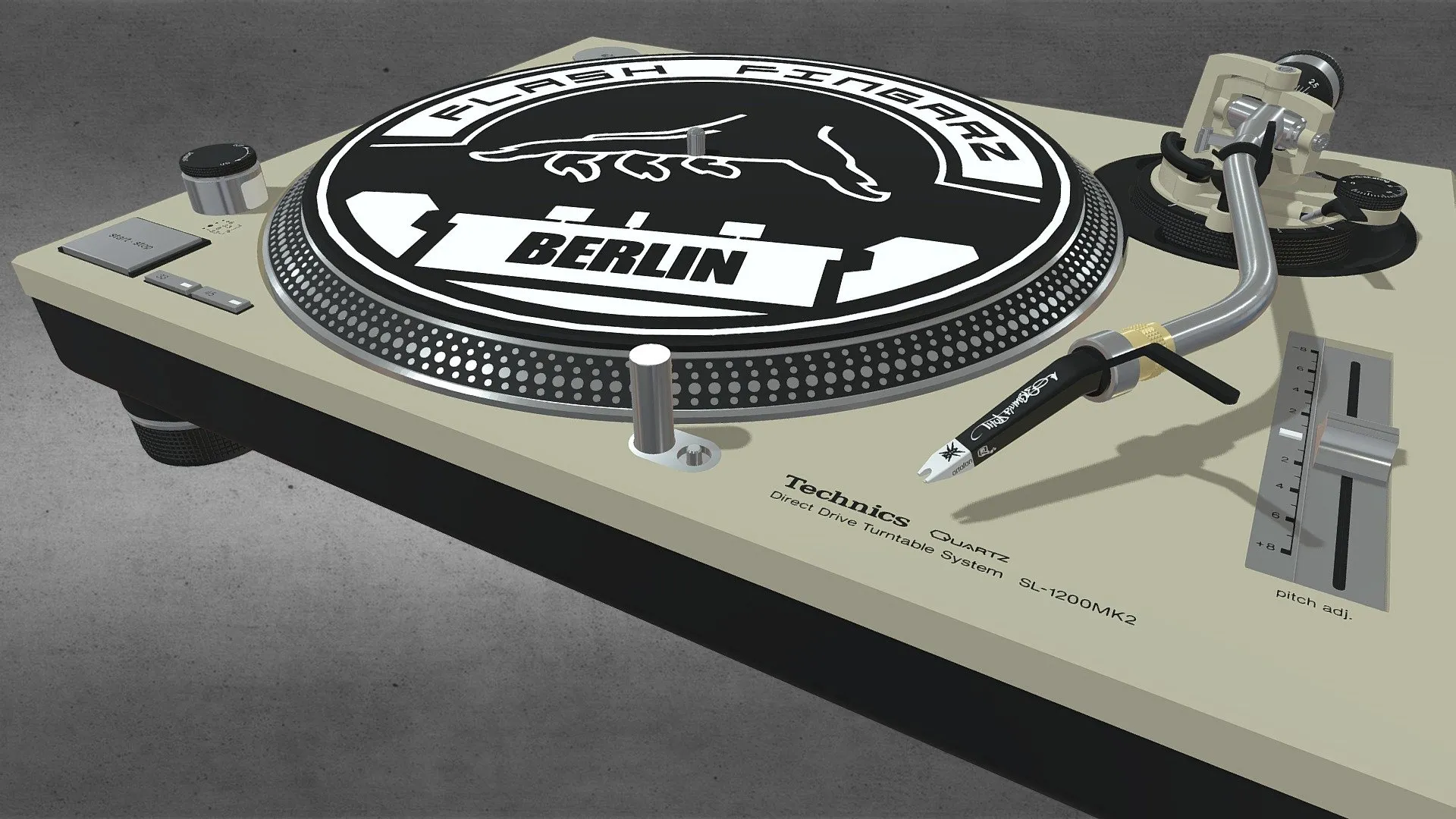 PBR Game 3D Models - Technics Mk 2 Turntable V1 With Slipmat