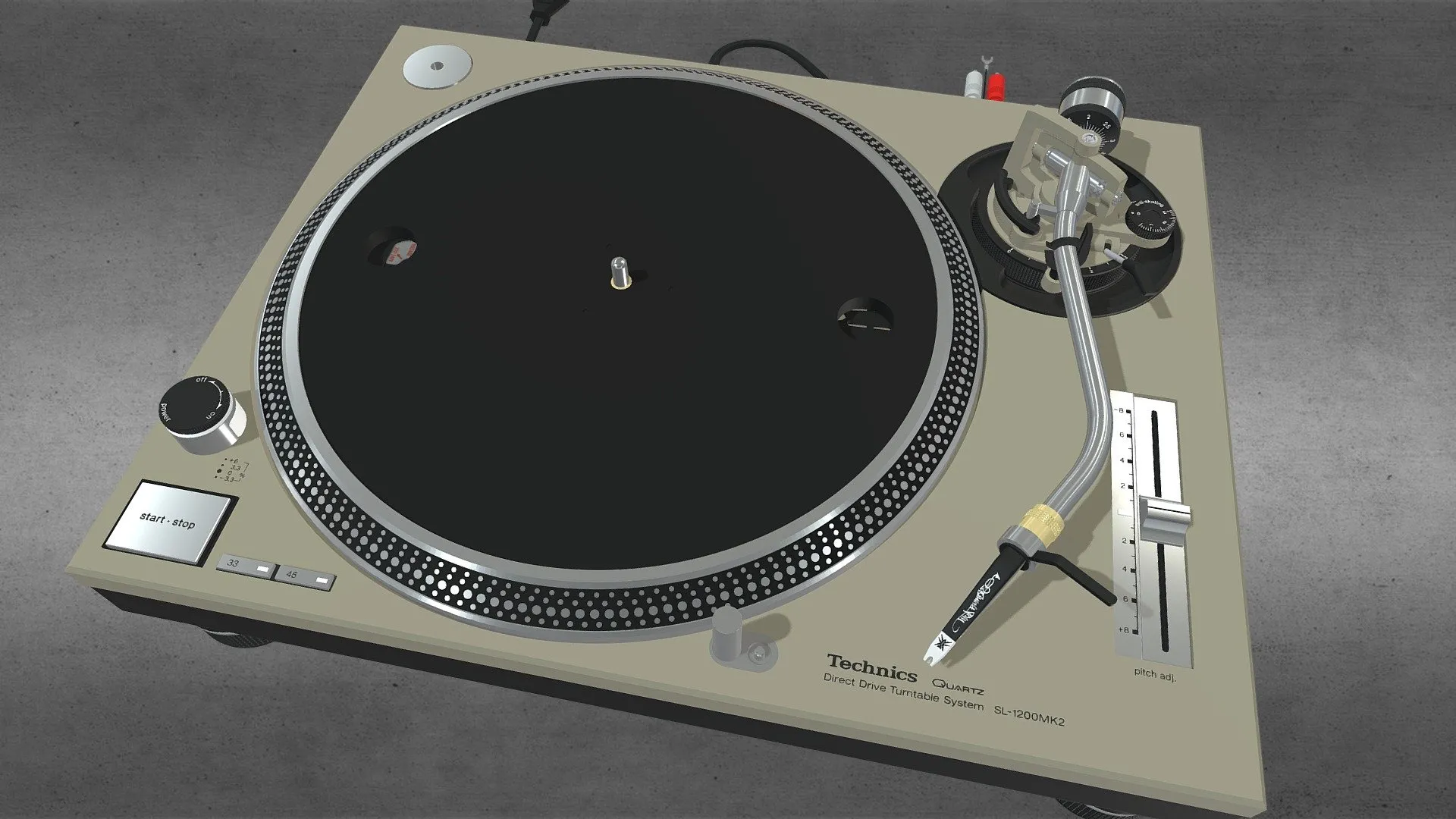 PBR Game 3D Models - Technics Mk 2 Turntable V2 With Platter