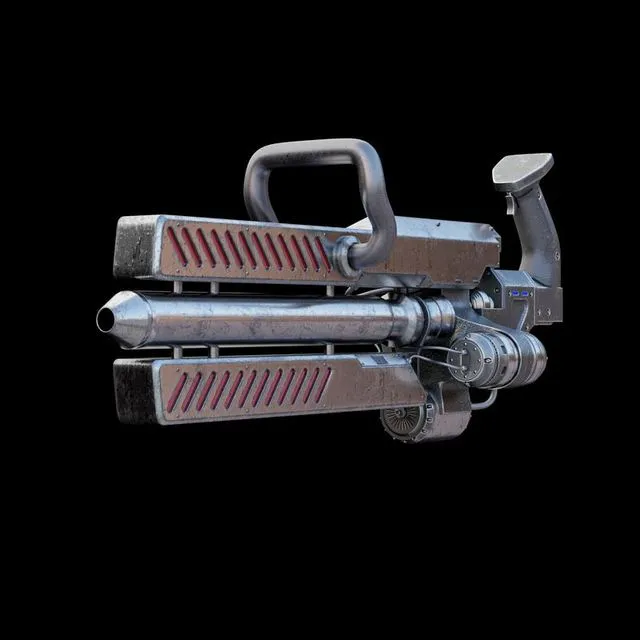 PBR Game 3D Models - Terminator Genisys Plasma Minigun