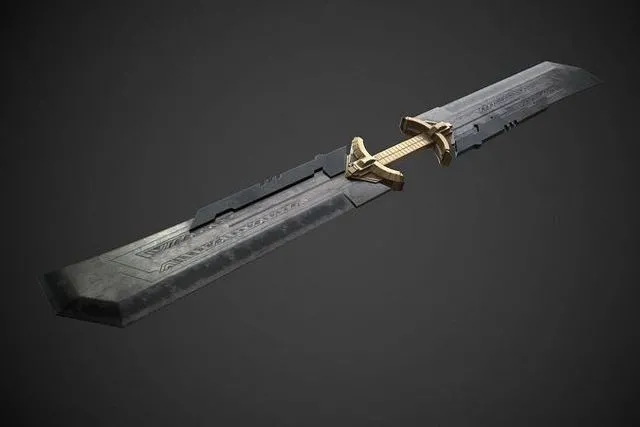 PBR Game 3D Models - Thanos double bladed sword
