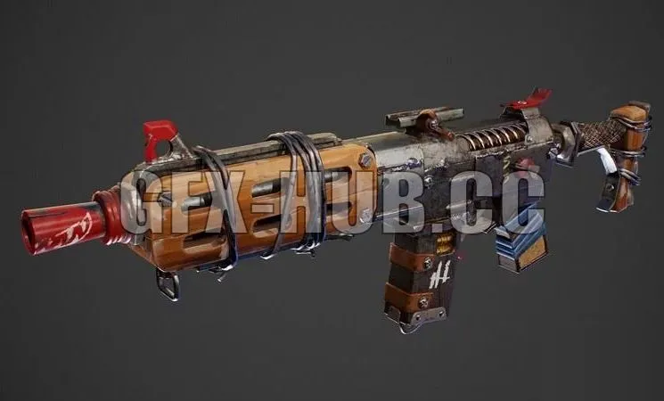 PBR Game 3D Models - The Rust Gun