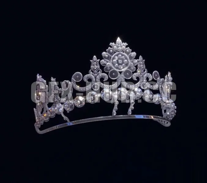 PBR Game 3D Models - Tiara crown with diamonds