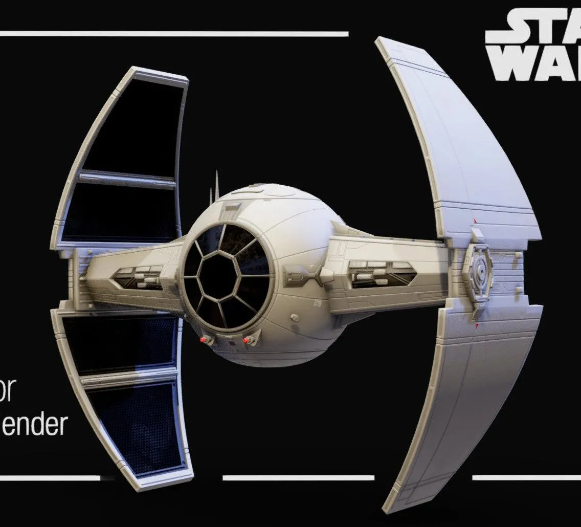 PBR Game 3D Models - Tie Inquisitor Fighter Star Wars Model