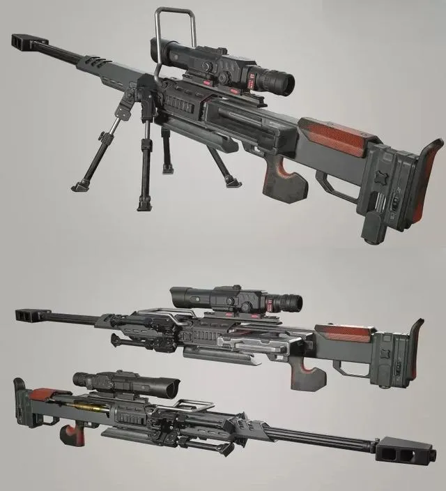 PBR Game 3D Models - Titanfall Sniper Rifle