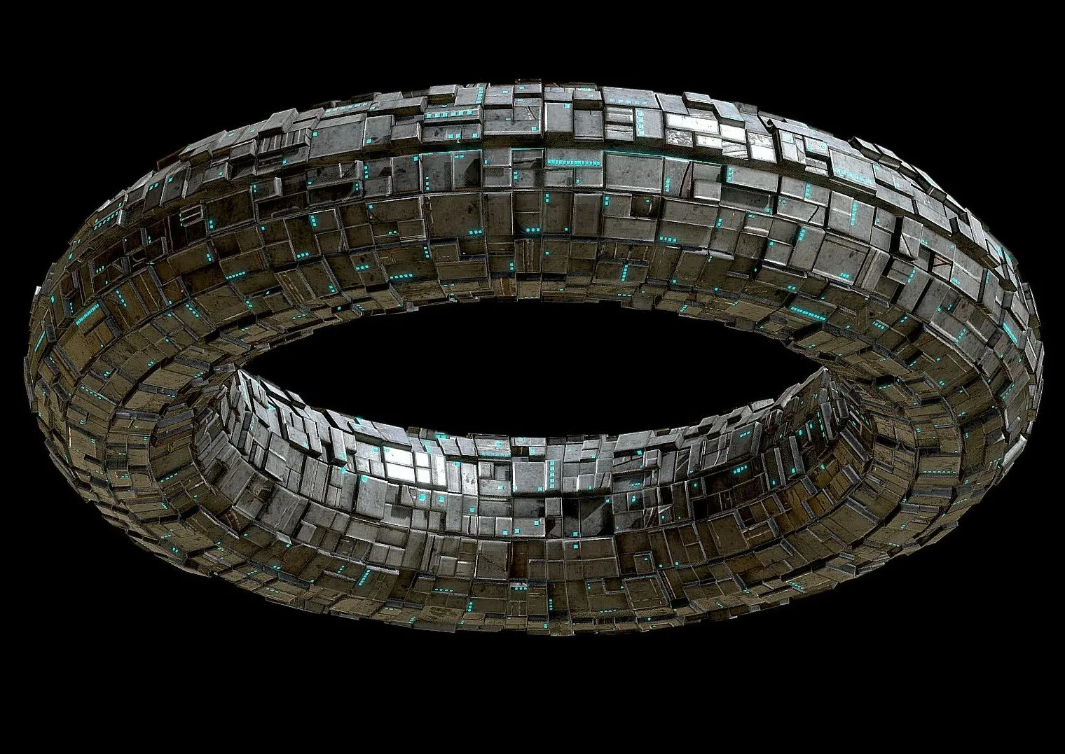 PBR Game 3D Models - Torus Spacehsip