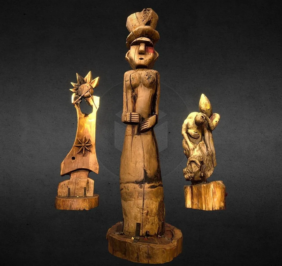 PBR Game 3D Models - Totems Colectivo Originario