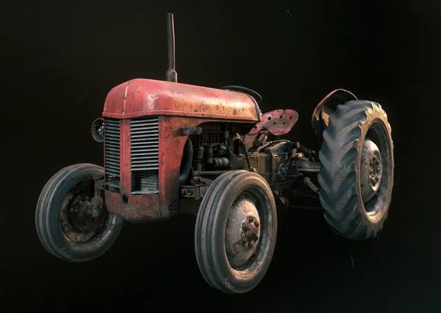 PBR Game 3D Models - Tractor FERGUSON