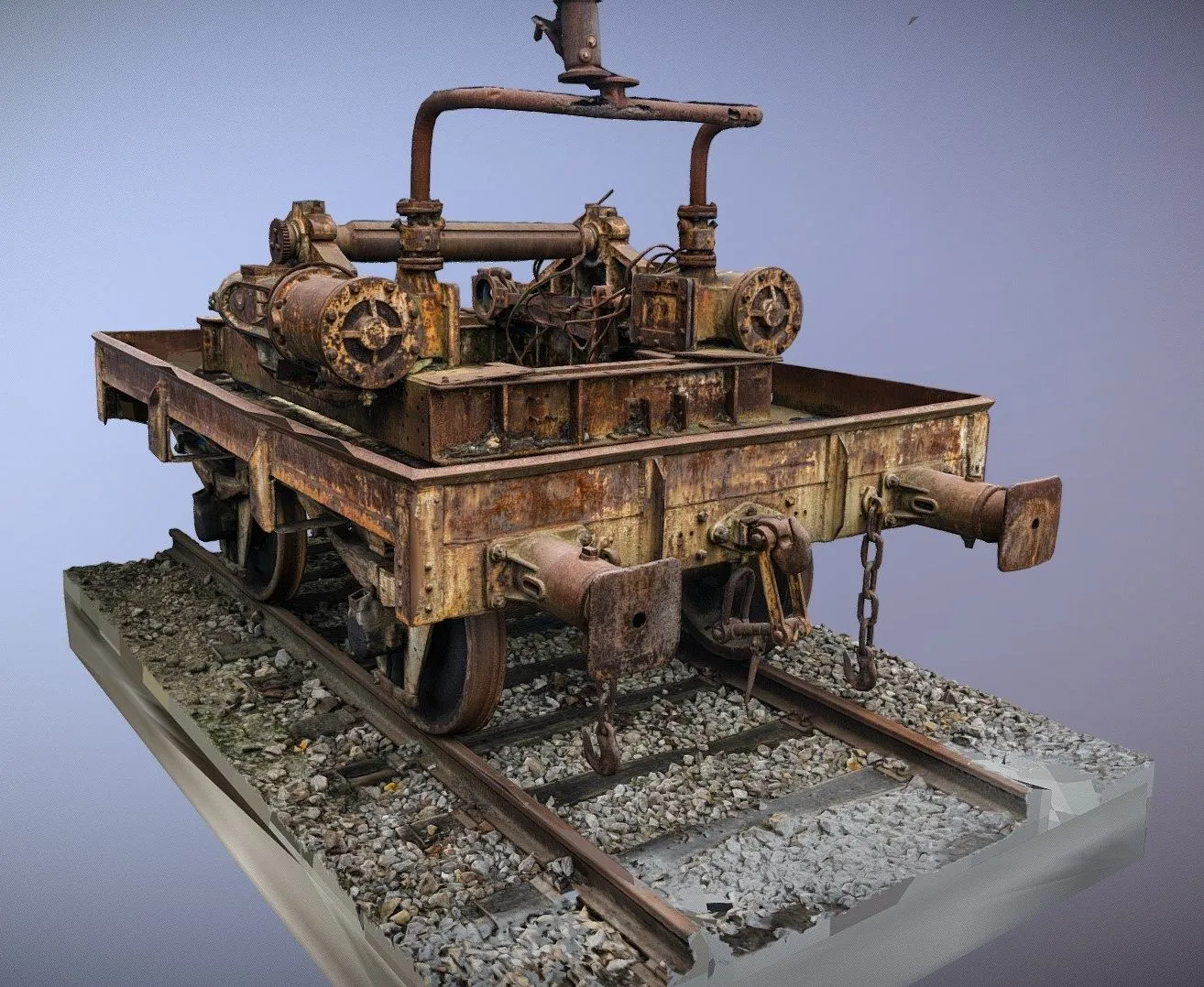 PBR Game 3D Models - Train Machinery Photogrammetry Scan Wip