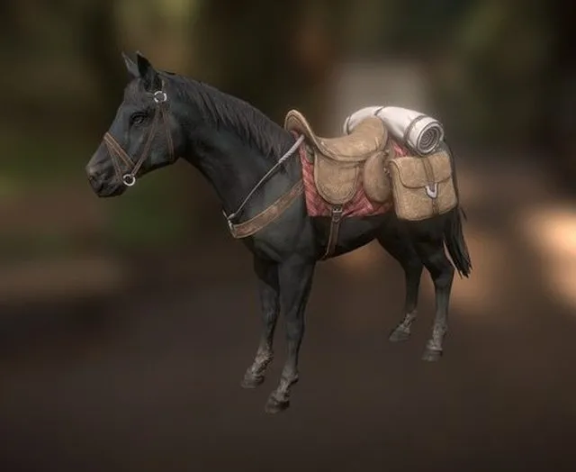 PBR Game 3D Models - Travel Horse 4 (PBR, 2K, ANIM)