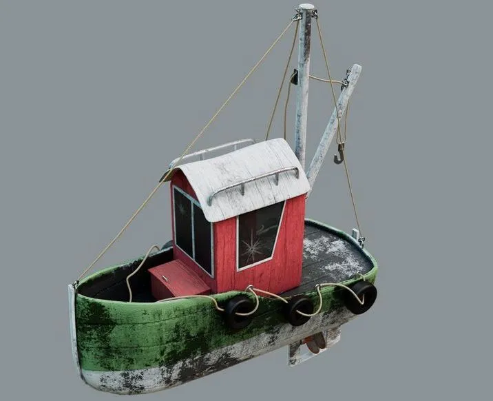 PBR Game 3D Models - Tug boat