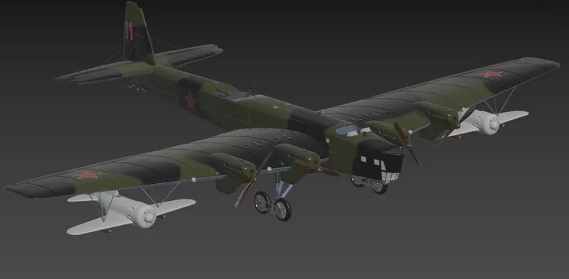 PBR Game 3D Models - Tupolev TB3