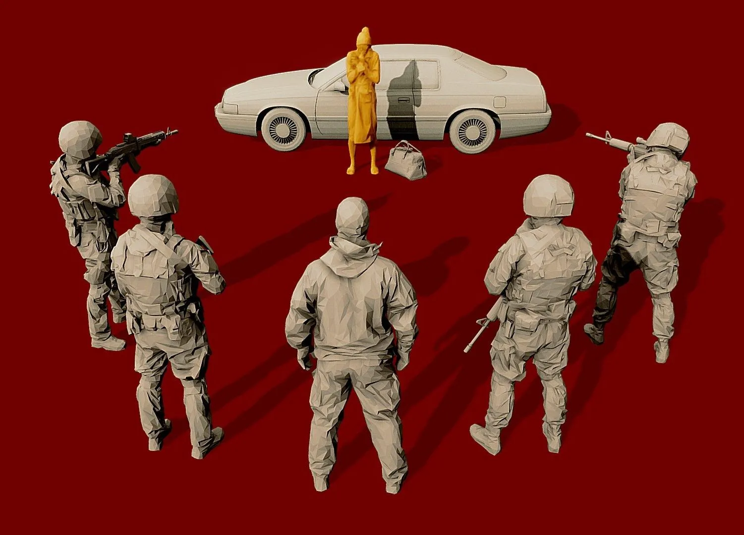 PBR Game 3D Models - Unequal Fight