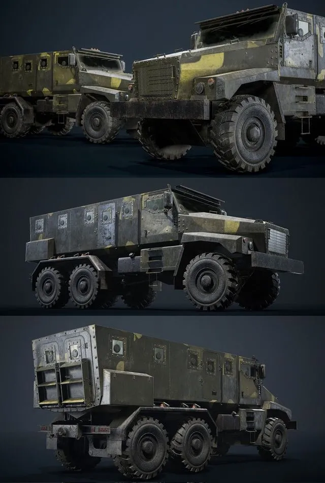 PBR Game 3D Models - Ural-4320-VV