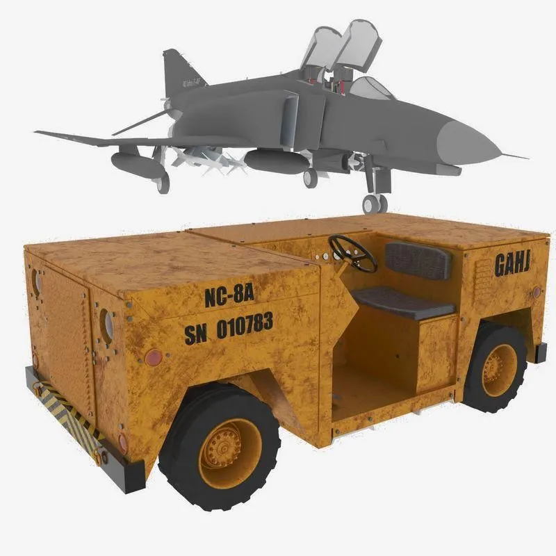 PBR Game 3D Models - US Navy Aircraft NC-8A Mobile Electric Power Plant Tractor