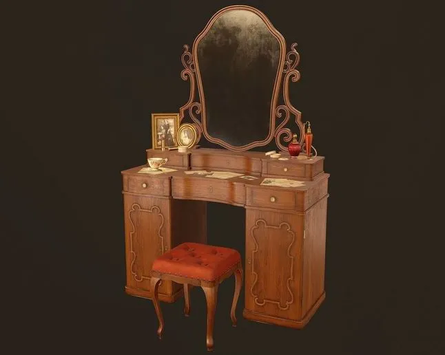 PBR Game 3D Models – Vanity Table