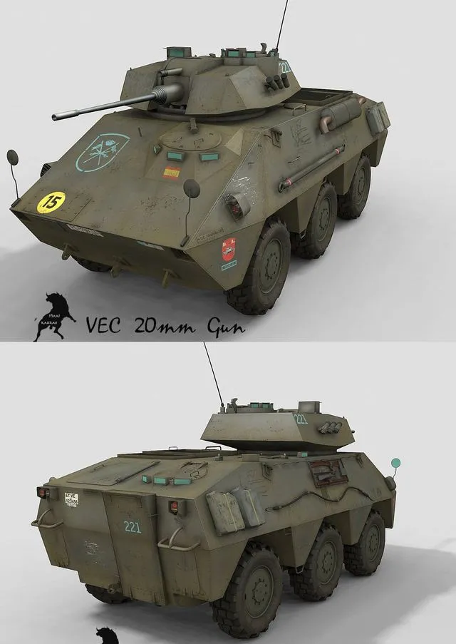 PBR Game 3D Models - Vec-20 Spanish Army