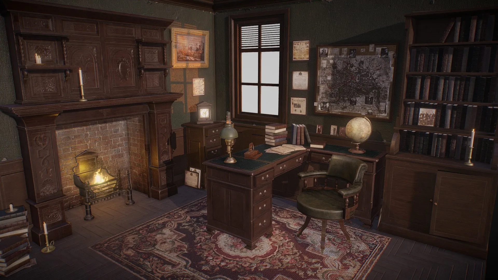 PBR Game 3D Models - Victorian Room