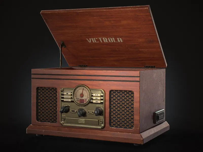 PBR Game 3D Models - Victrola VTA-200B Record player