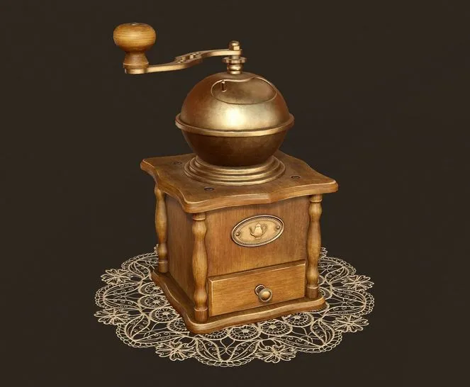PBR Game 3D Models - Vintage Coffee Grinder