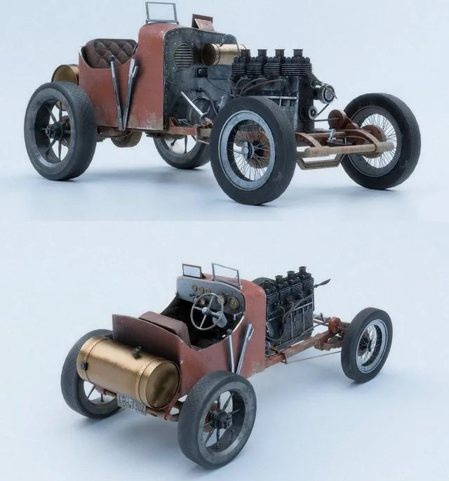 PBR Game 3D Models - Vintage Racing Car