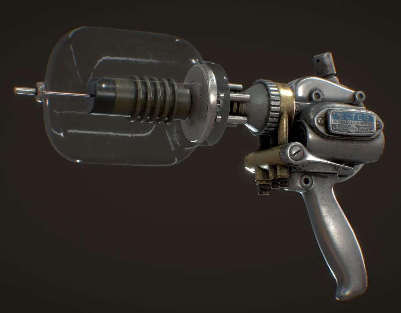 PBR Game 3D Models - Vintage Ray Gun Metco Type 2E Metalizing Gun