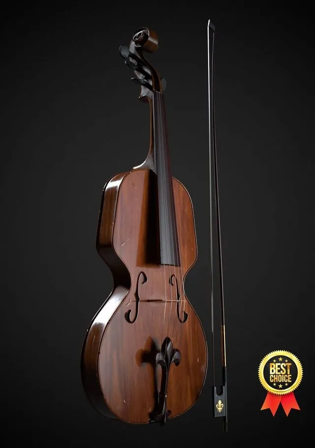 PBR Game 3D Models - Violin FM Ashley 5 String music instrument