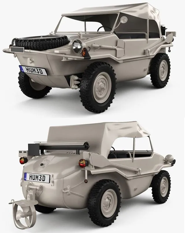 PBR Game 3D Models - Volkswagen Type 166 Schwimmwagen 1942